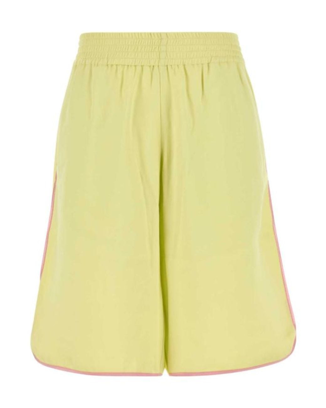 Dries Van Noten Yellow Elastic Waist Shorts