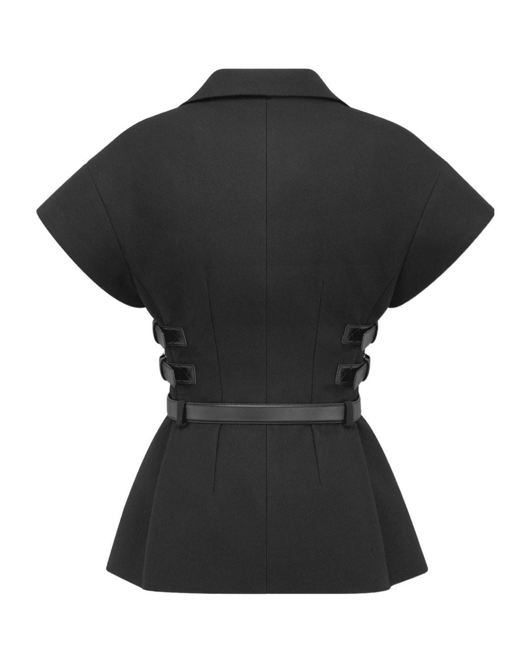 Dior Black Christian Paris Short-Sleeved Belted Jacket