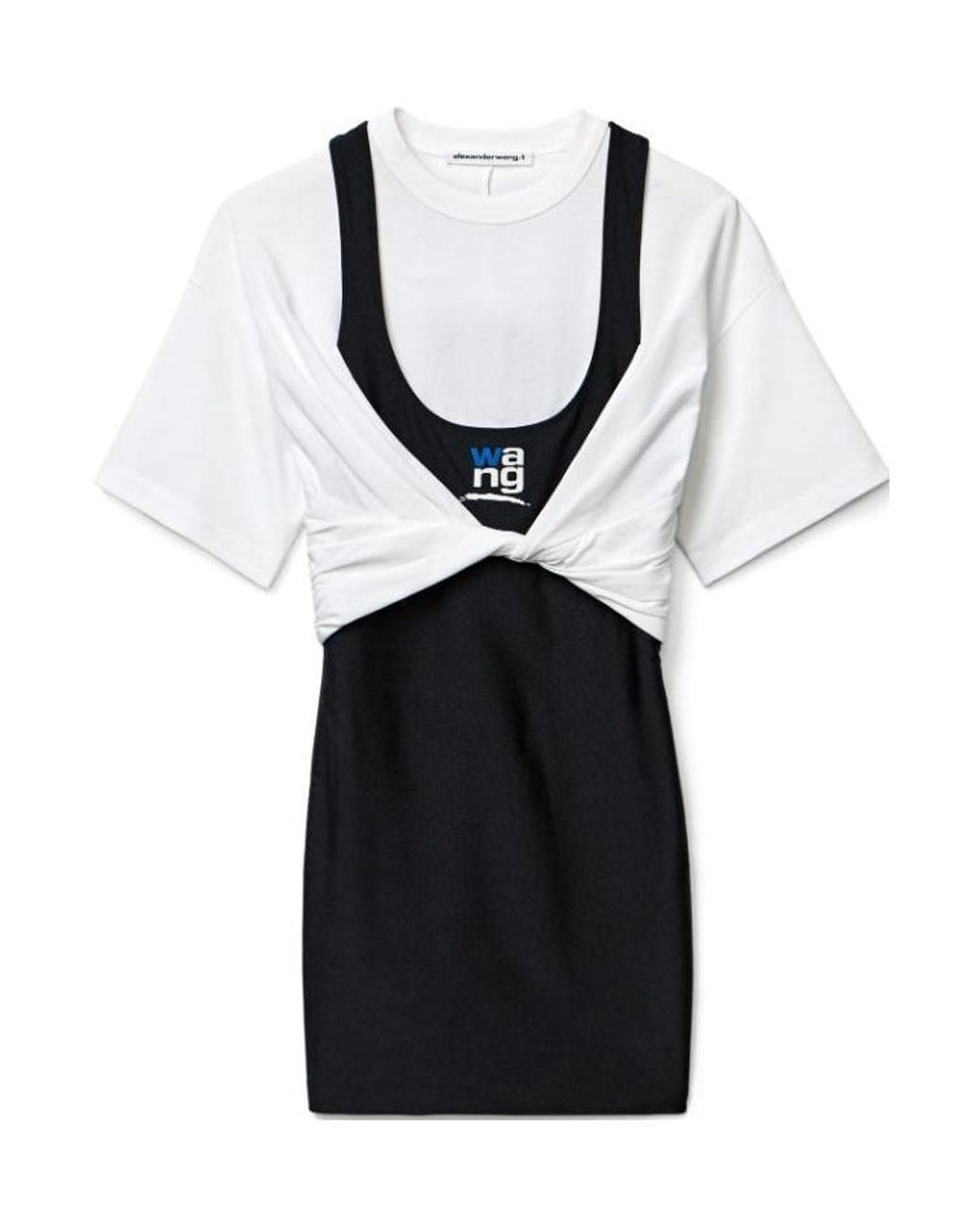 Alexander Wang Black Layered Cotton T-Shirt Dress