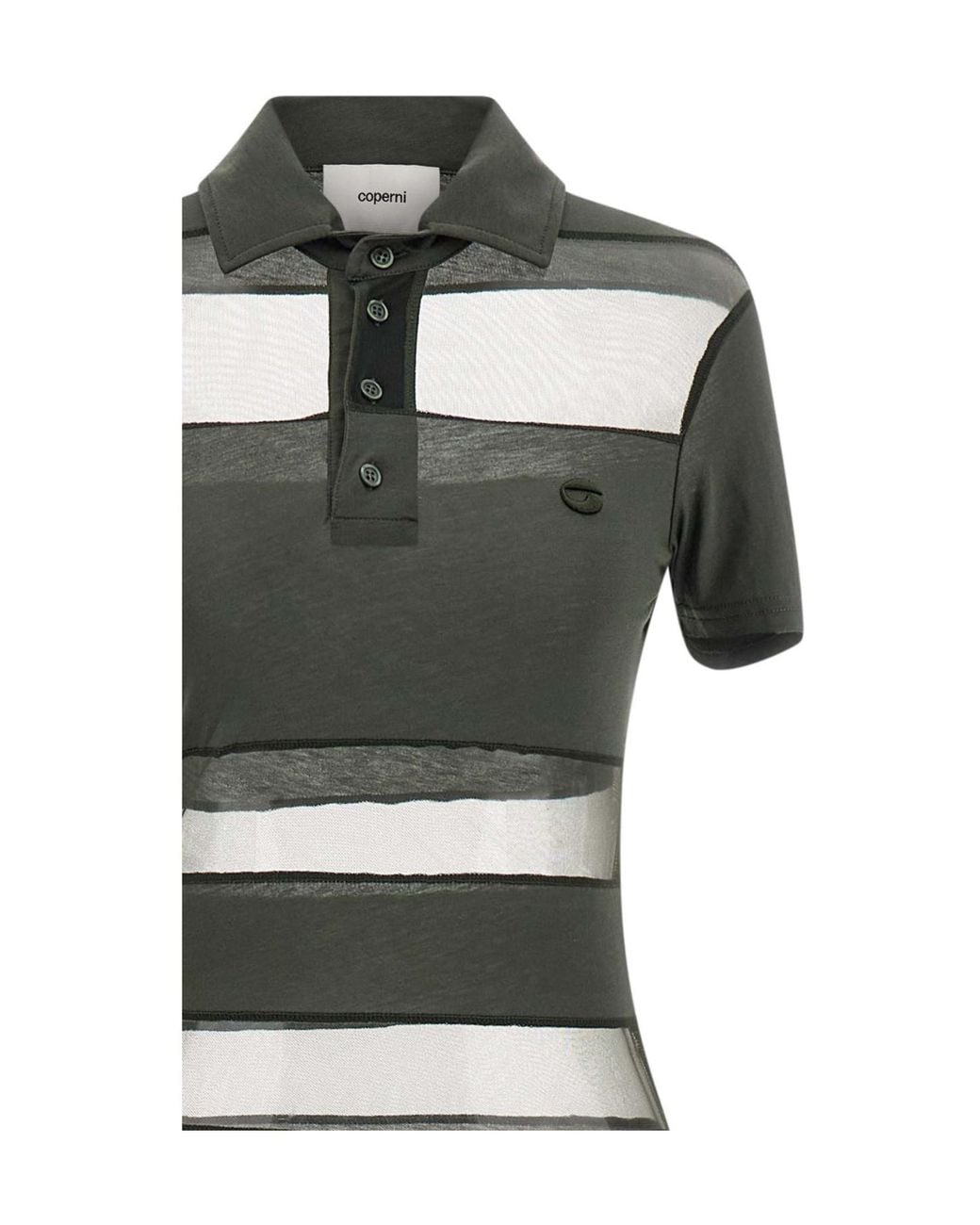 Coperni Green Striped Sheer Polo Dress