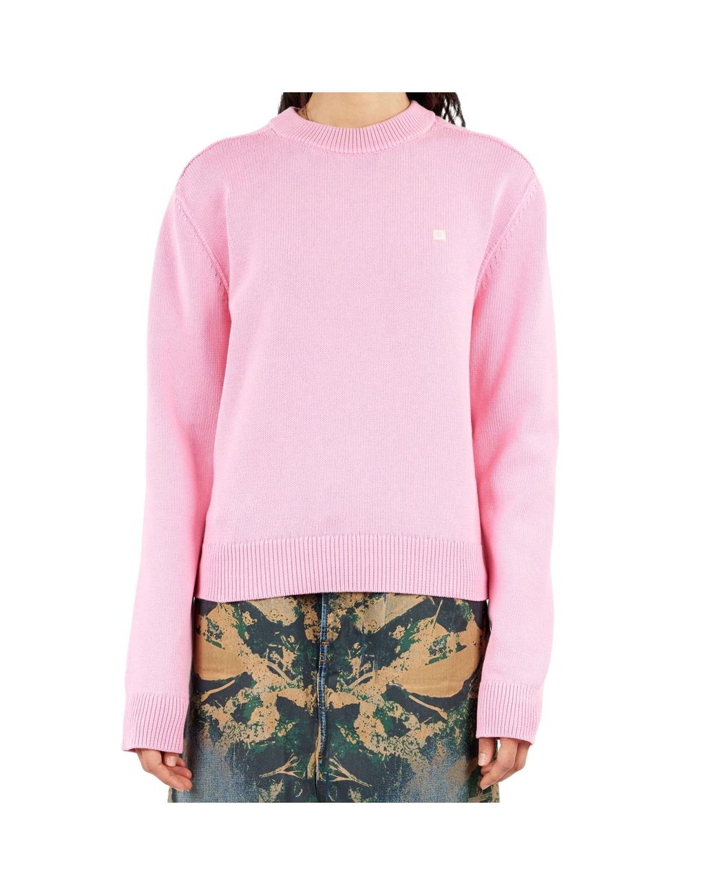 Acne Pink Round Neck Sweater for men