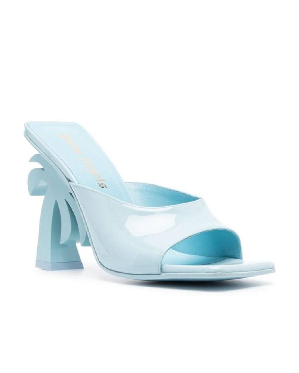 Palm Angels Blue Palm Detailed Heeled Sandals