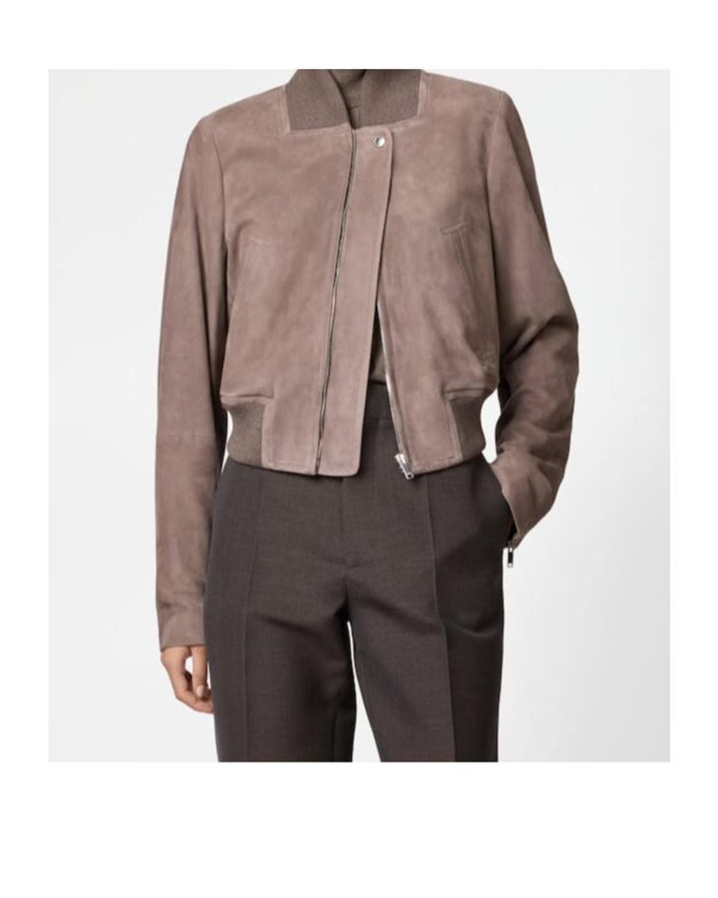 Tod's Brown Pashmy Suede Leather Bomber Jacket