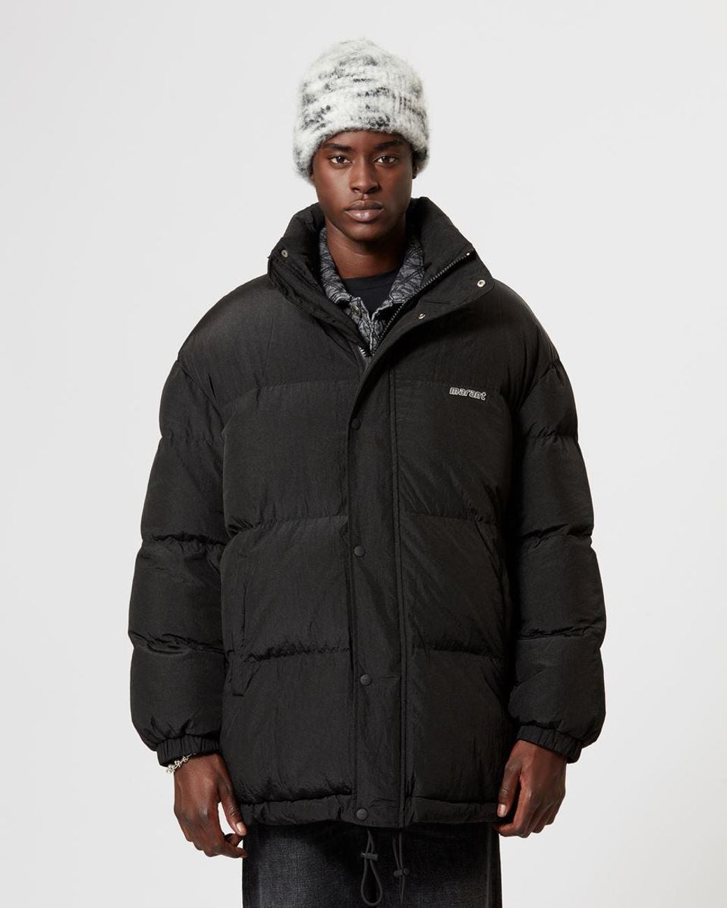 Isabel Marant Black Logo Patch Padded Jacket for men