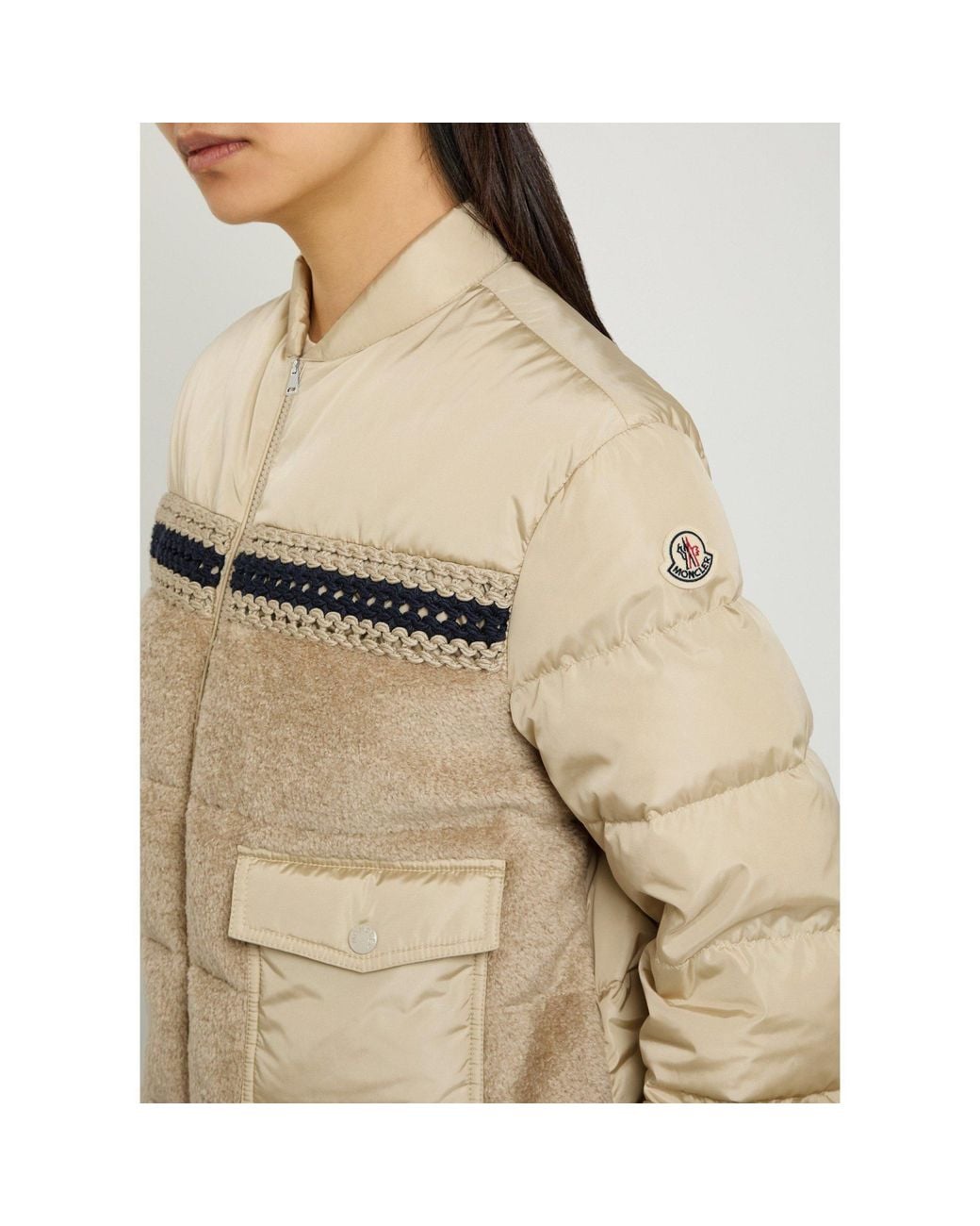 Moncler Natural Cropped Down Jacket