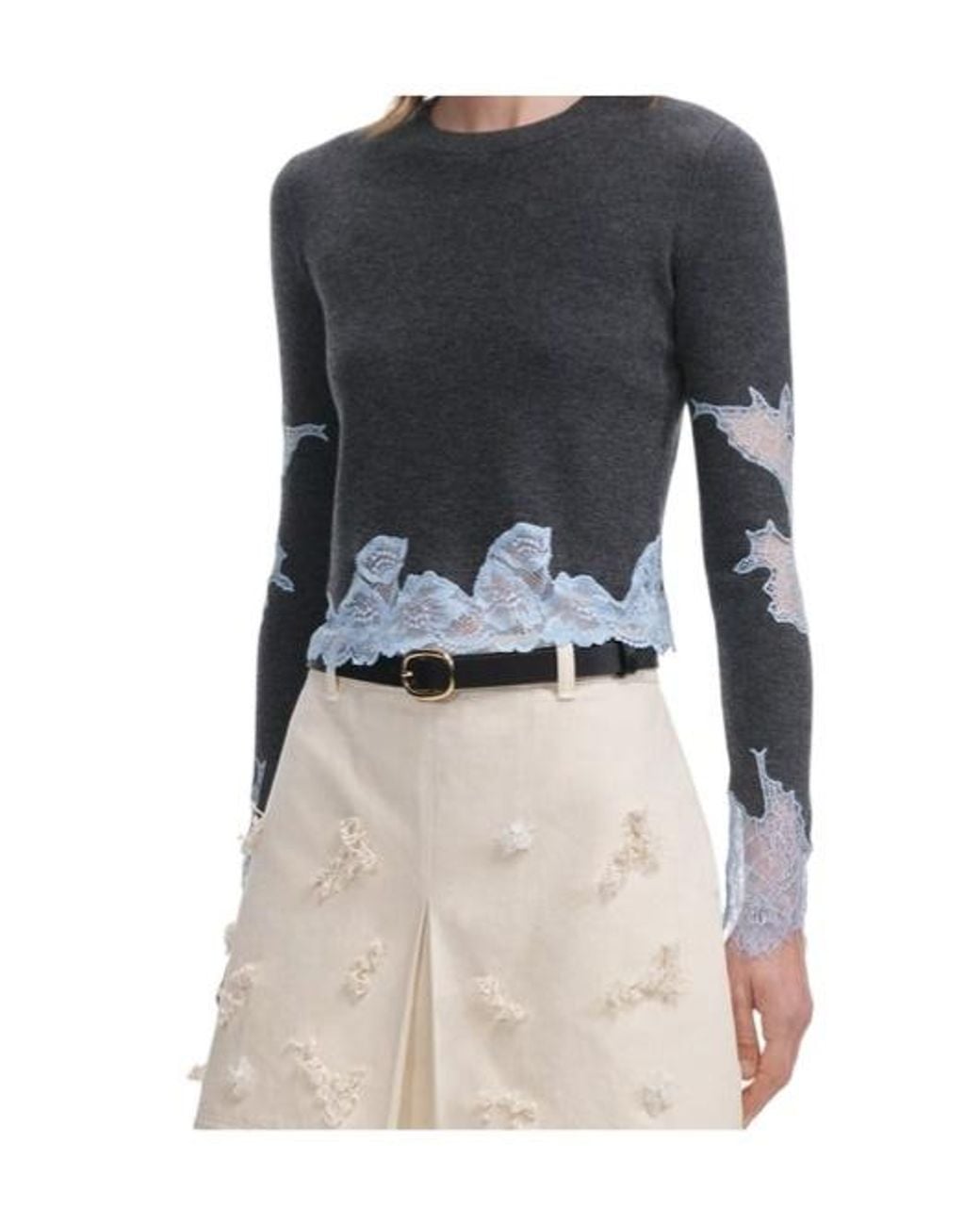 Self-Portrait Natural Contrast Lace Jumper
