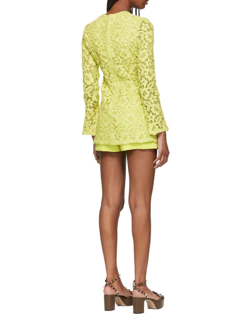 Valentino Yellow Logo Short Jumpsuit