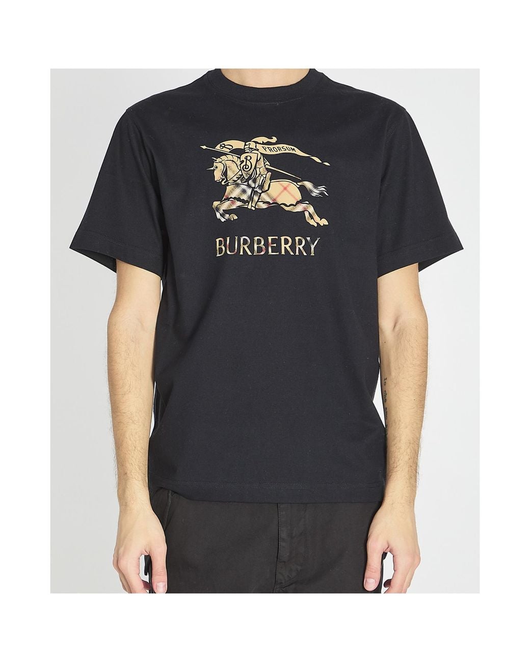 Burberry Black Ekd Ombré T-Shirt for men