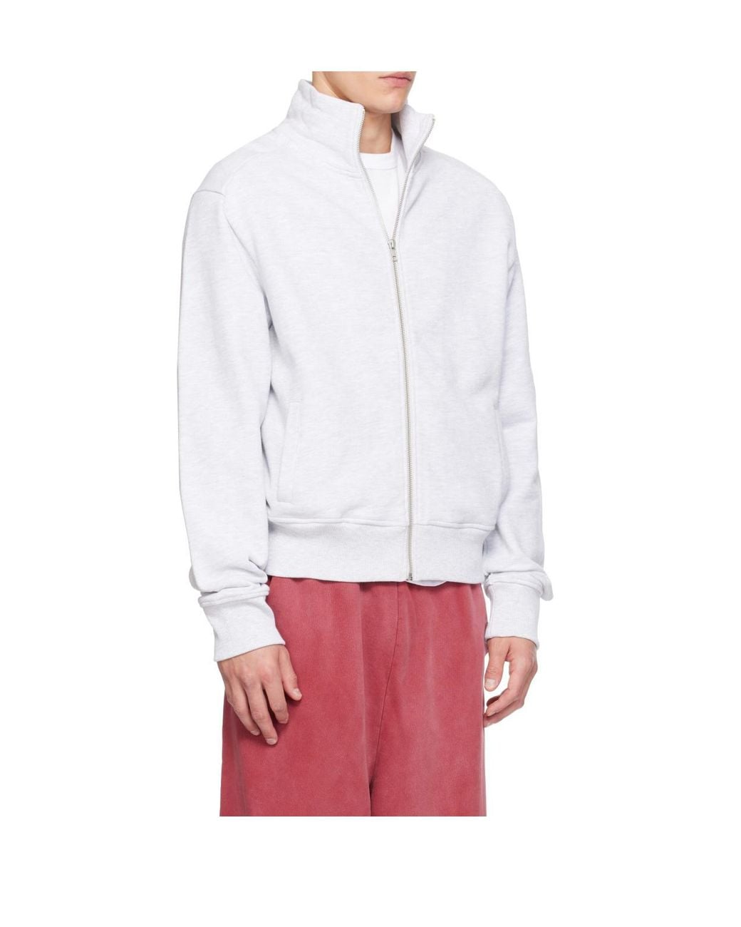 Entire studios White Stand-Collar Zip-Up Sweatshirt for men