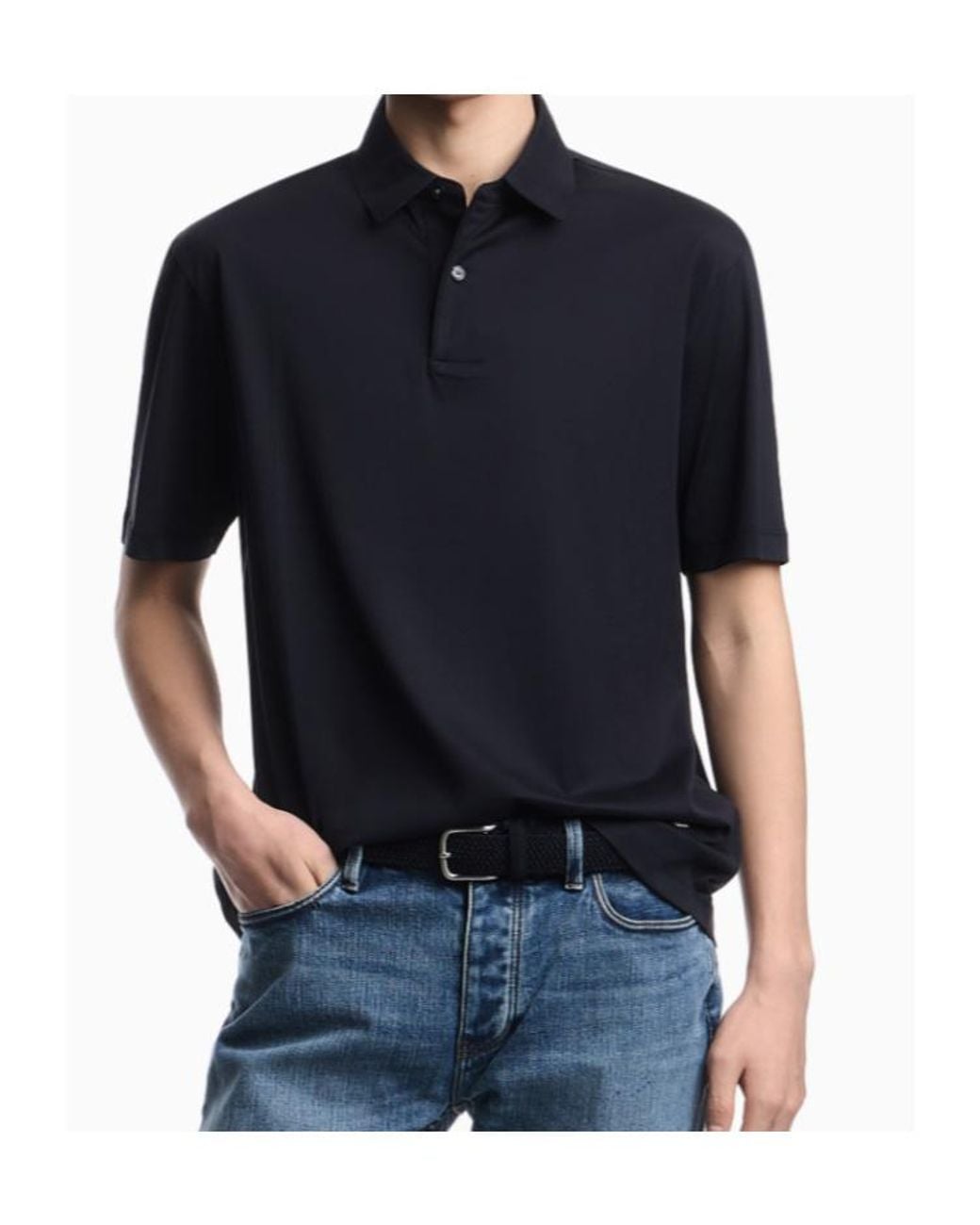 Emporio Armani Blue Shortsleeve Polo Shirt for men