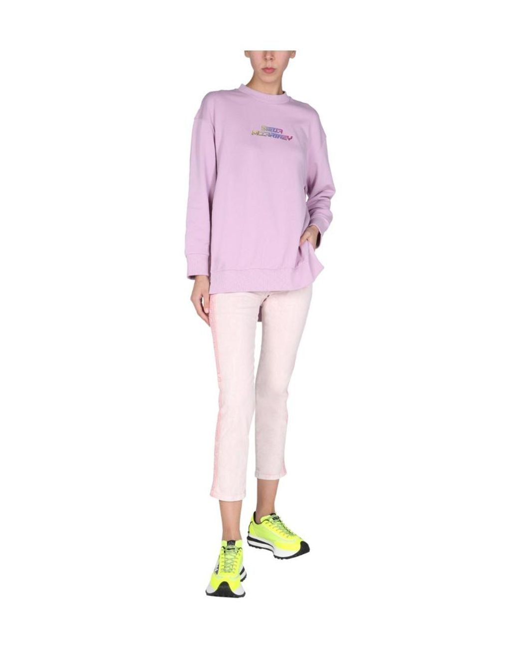 Stella McCartney Pink Logo Detailed Slim Fit Jeans