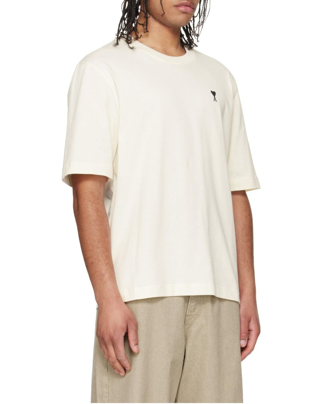 AMI White Short-Sleeved Crewneck T-Shirt for men