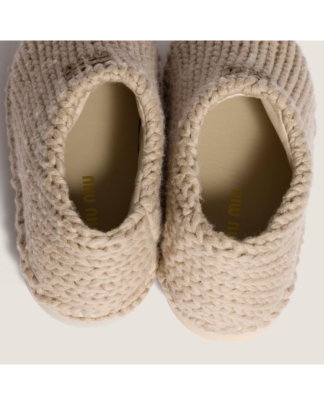 Miu Miu Brown Knit Mules