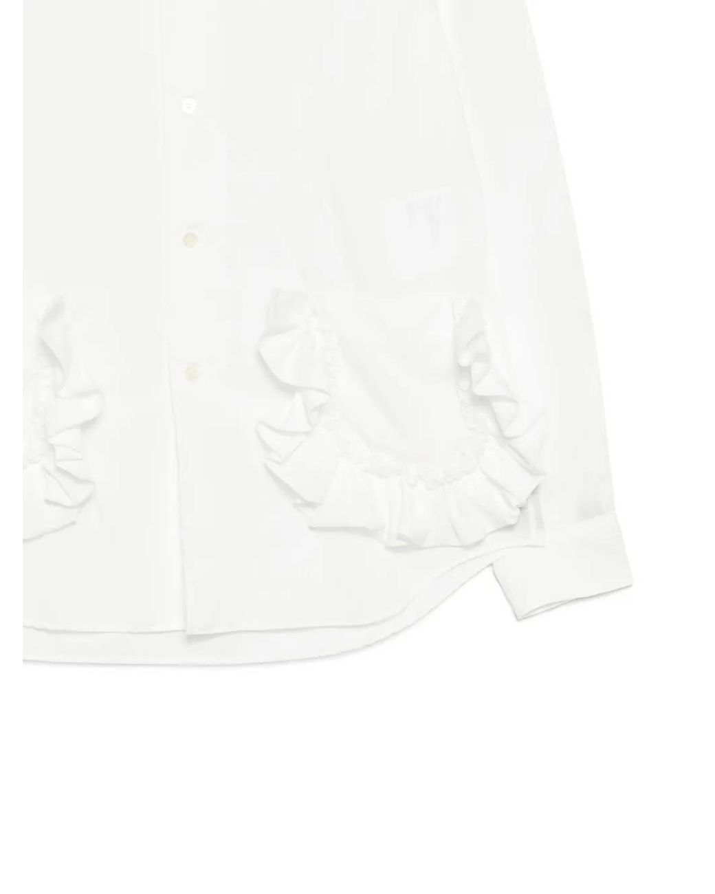 Comme des Garçons White Comme Des Garçons Girl Frilled Pocket Blouse