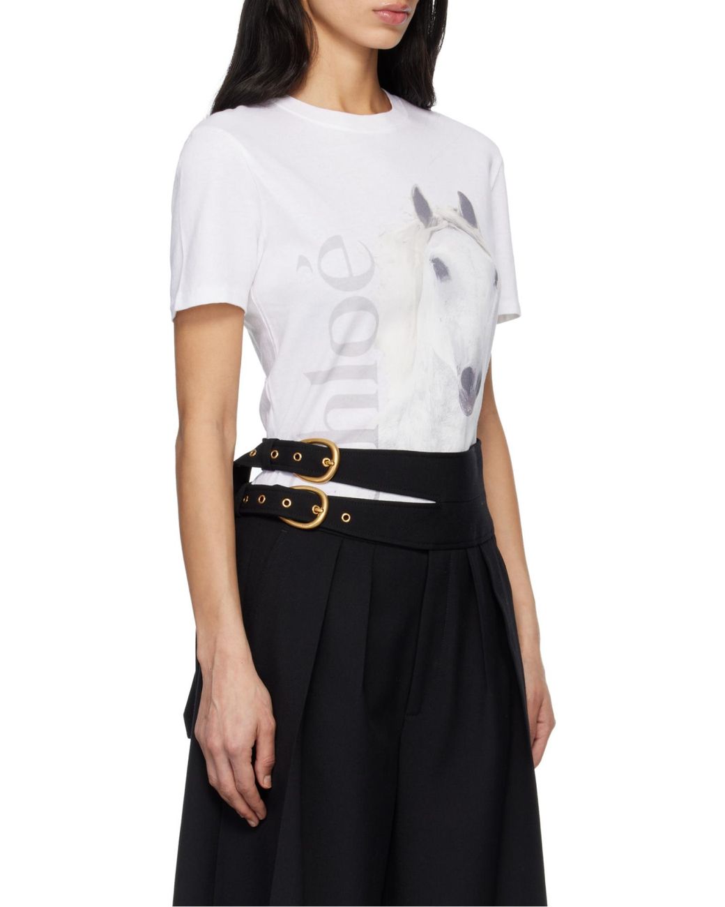 Chloé White Chloé Crew-Neck Jersey Logo T-Shirt