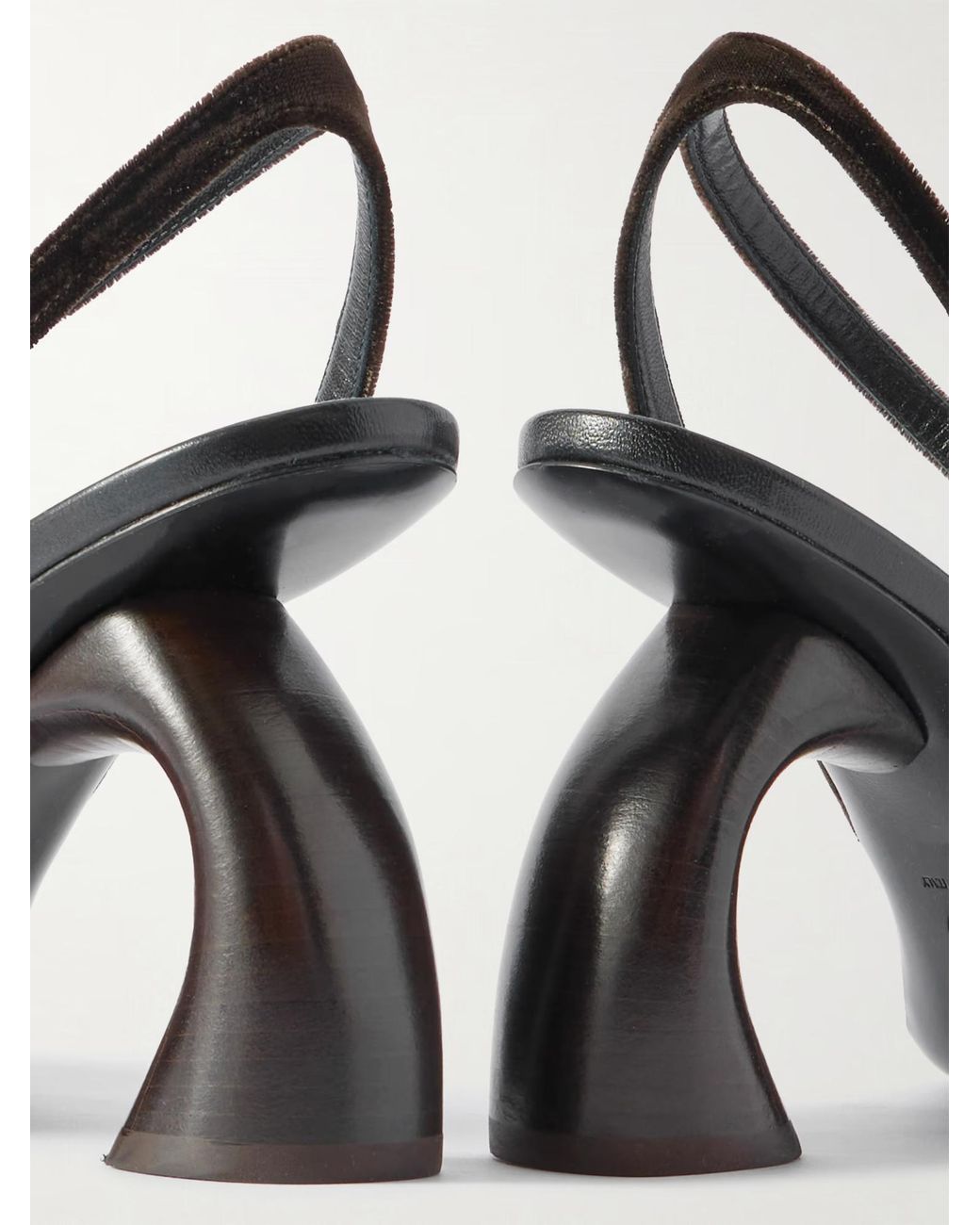 Dries Van Noten Black Velvet Slingback Pumps