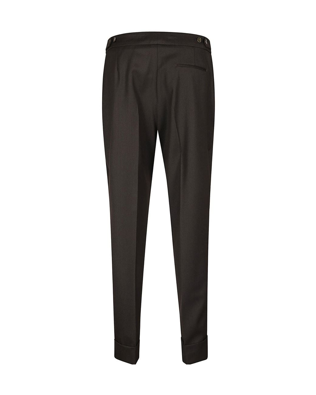Pt Pantaloni Gray Pressed-Crease Turned-Up Trousers