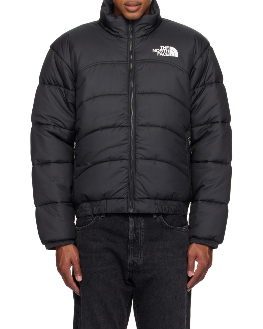 The North Face Brown Zipped Padded Jacket for men