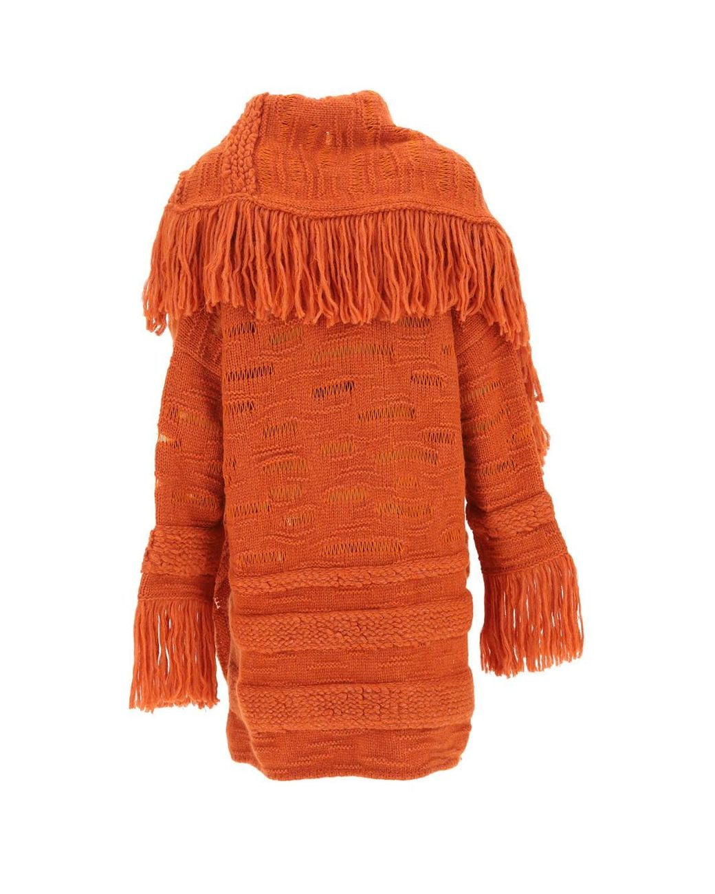 Stella McCartney Orange Asymmetric Fringed Cape