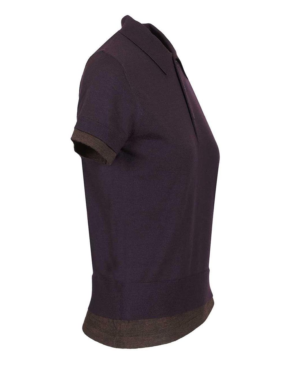 Acne Blue Contrast Trim Polo Knitted Top