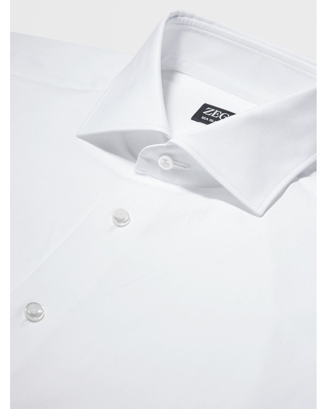 Zegna White Long-Sleeved Tailored Shirt for men