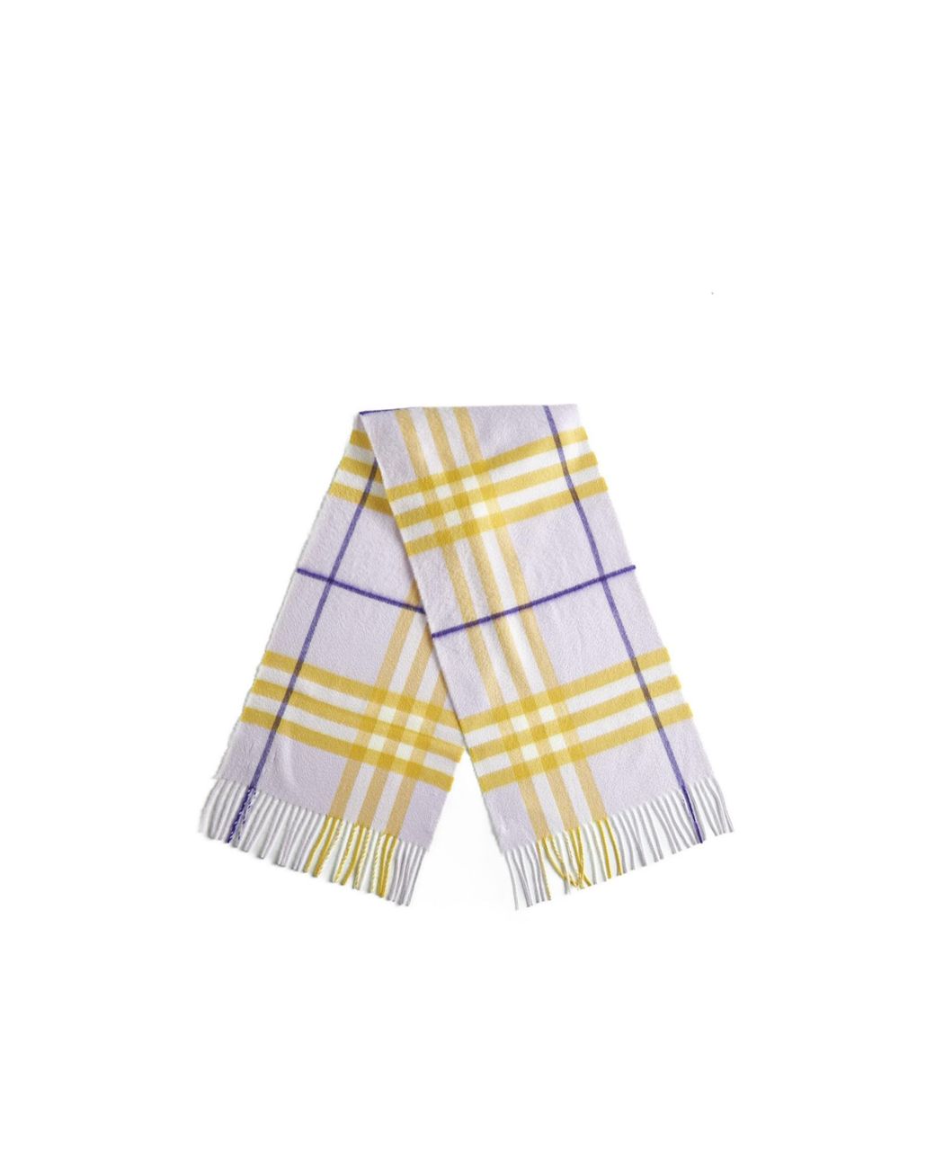 Burberry White Checked Fringed-Edge Scarf for men