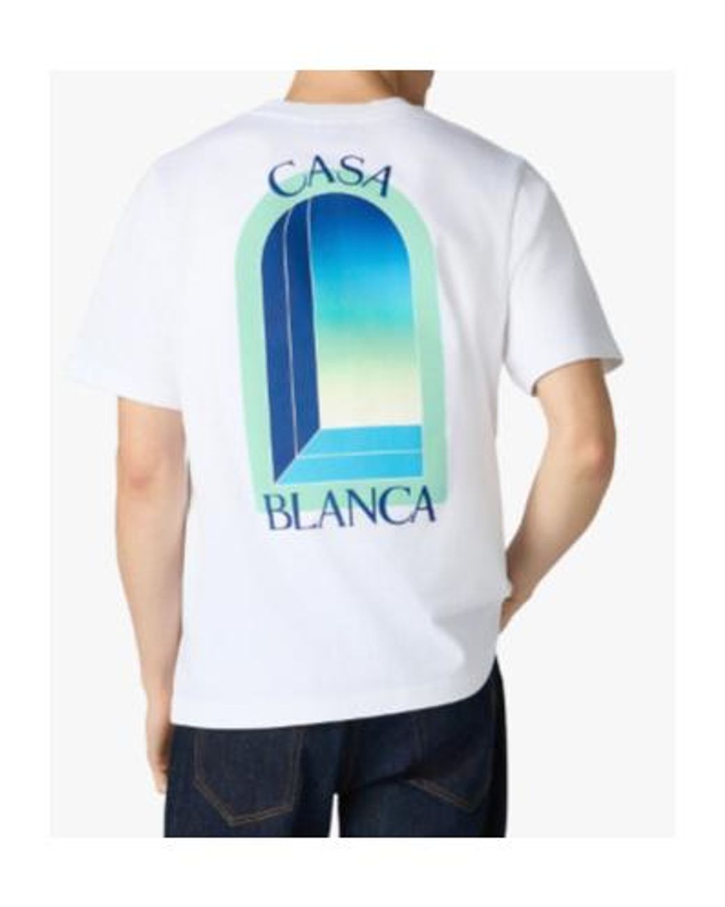 Casablanca White Gradient Arch Graphic T-Shirt for men