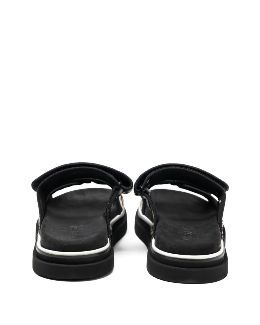 Hogan Black Double-Strap Flat Sandals