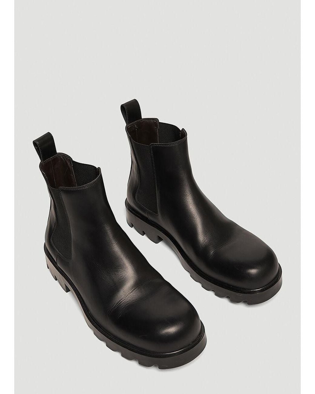 Bottega Veneta Black Round Toe Ankle Boots for men