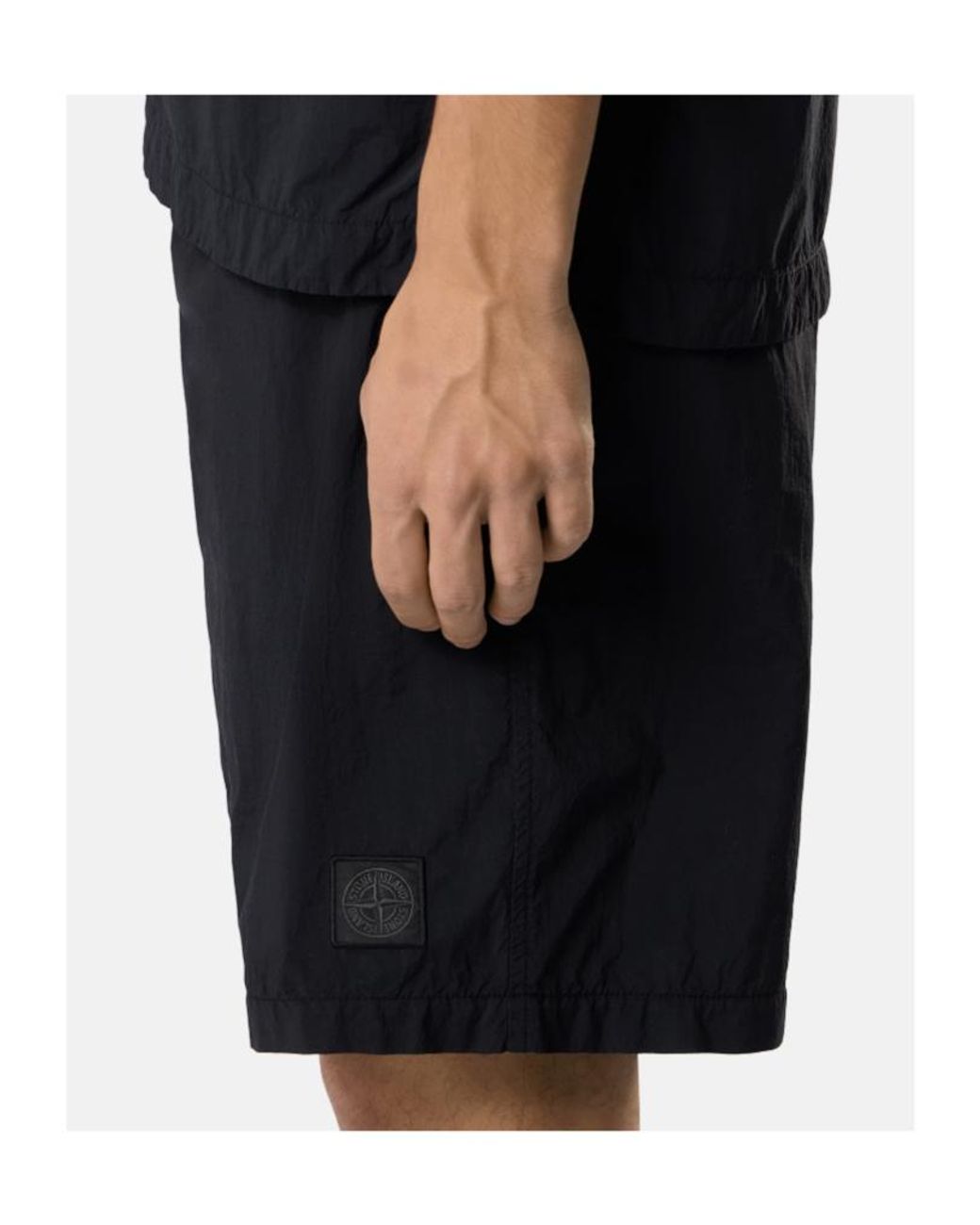Stone Island Black Elasticated Pocket Shorts for men