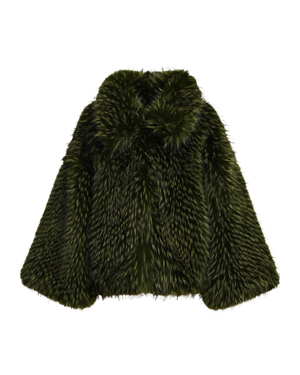 Essentiel Antwerp Green Kastanje Oversized Faux Fur Coat