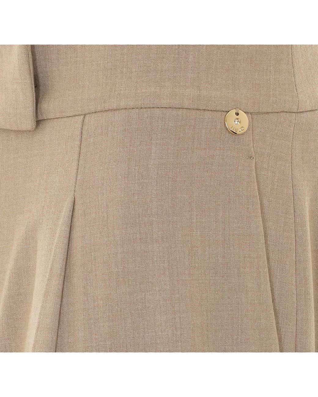 Liu Jo Natural Pleated Cuffed Pants