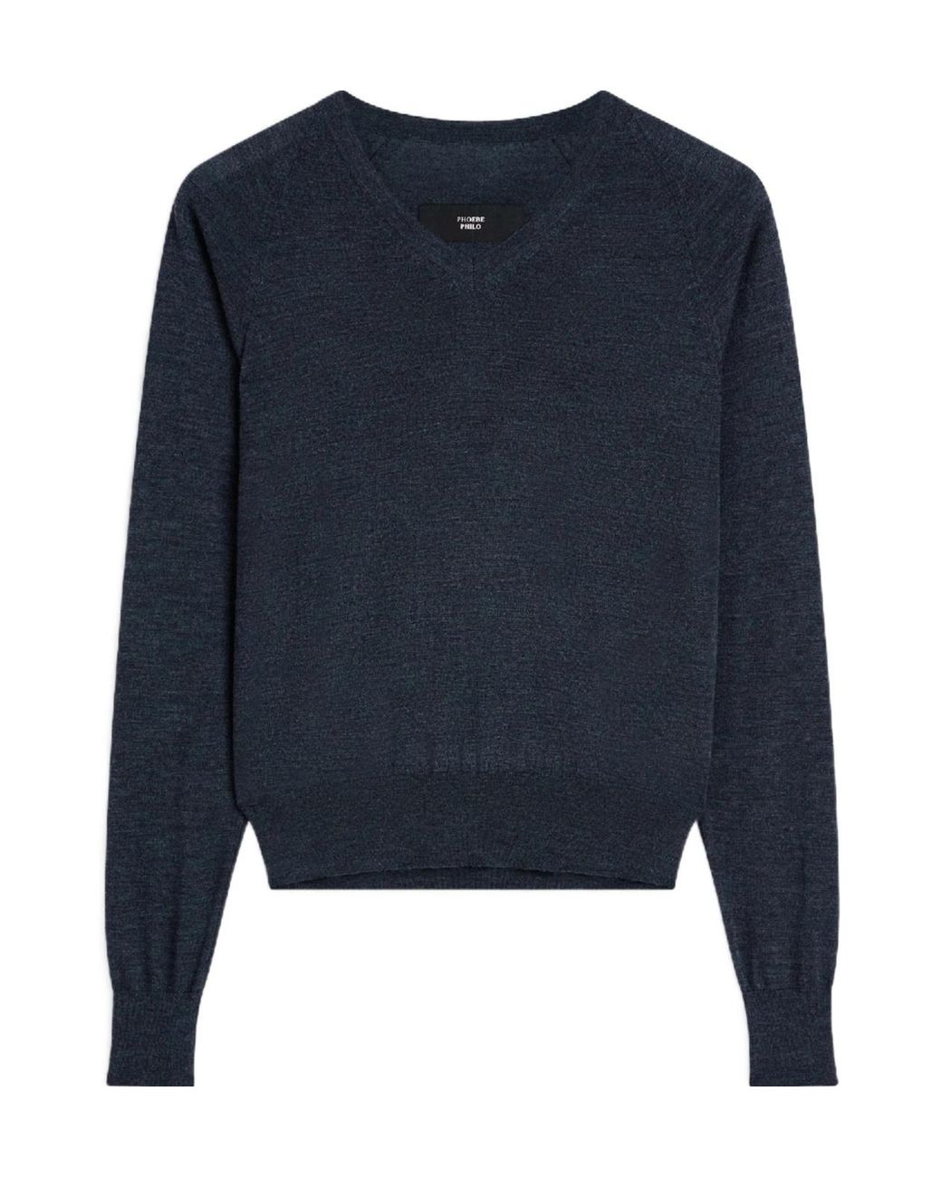 Phoebe Philo Blue V-Neck Wool Sweater