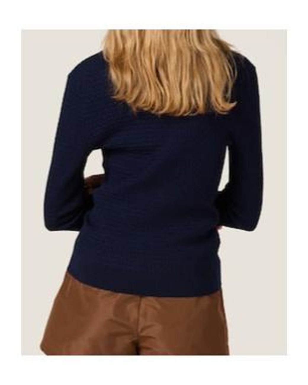 Miu Miu Blue Cable-Knit Cashmere And Silk Cardigan