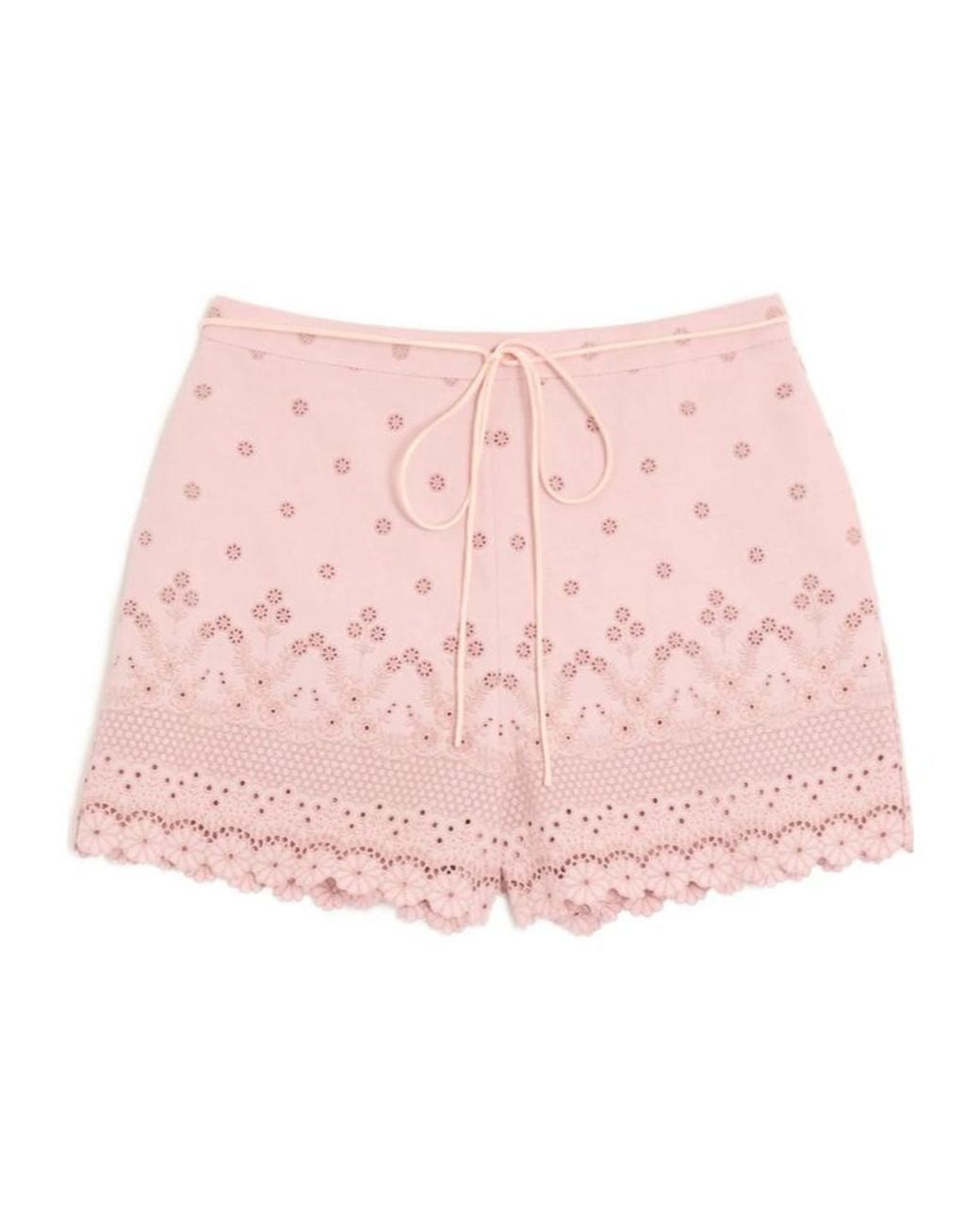 Valentino Pink Pap Broderie Shorts