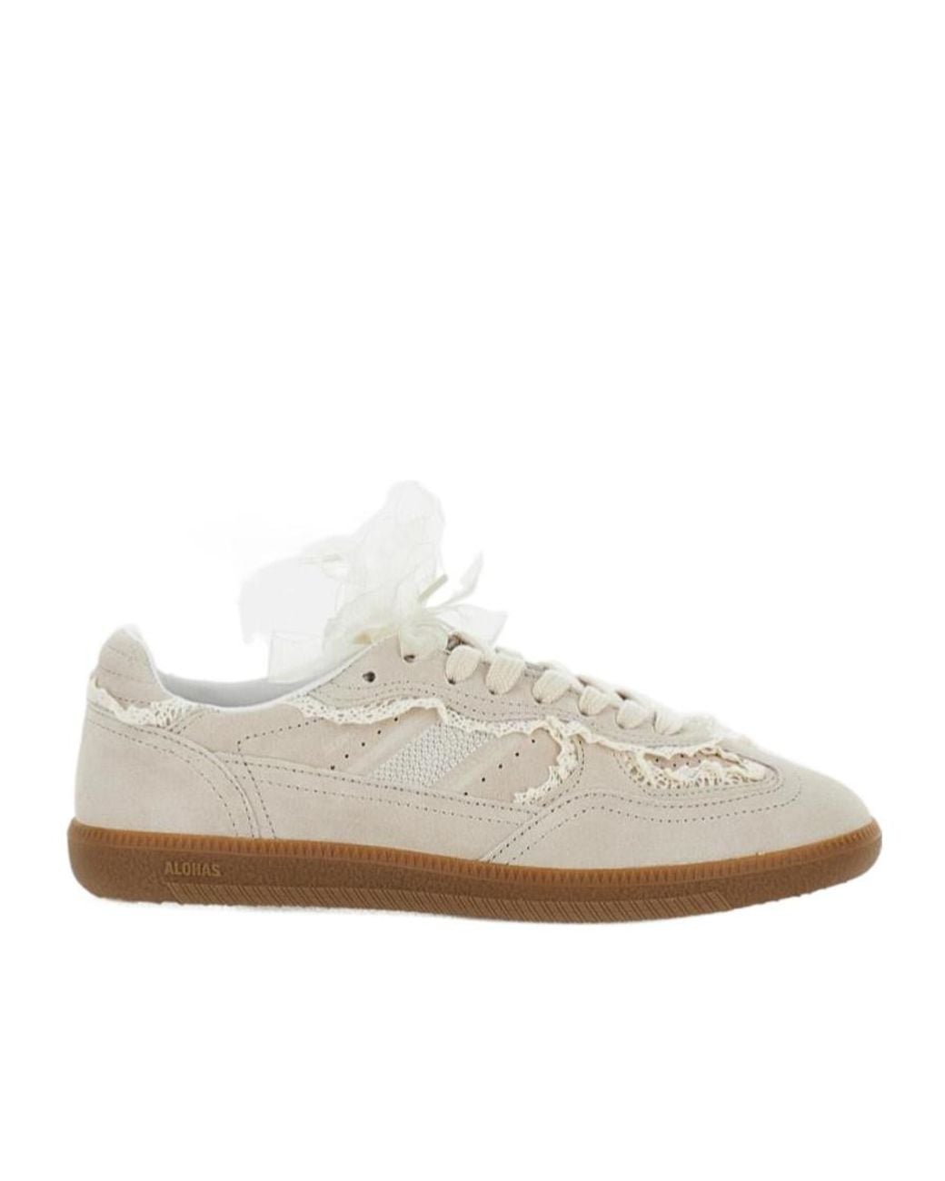 Alohas White Crochet Detail Low-Top Sneakers