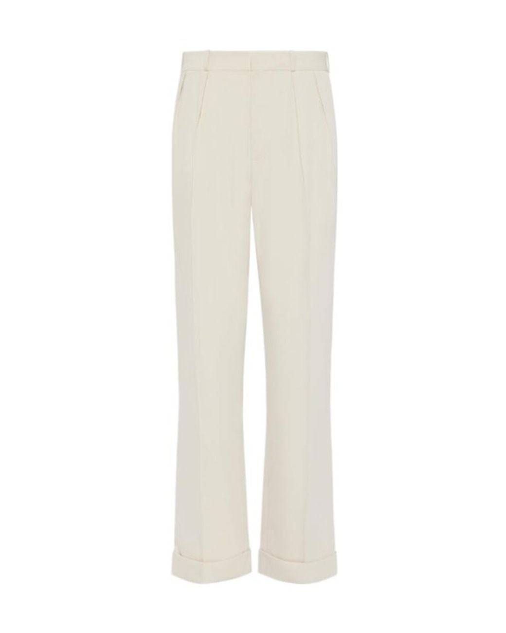 Maison Margiela White Pleated Trousers for men