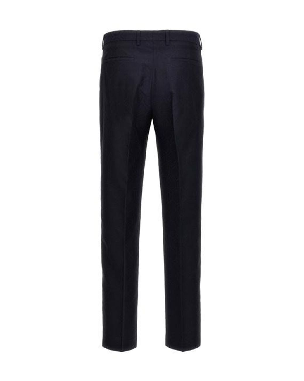 Etro Blue Patterned Pleat Front Trousers for men