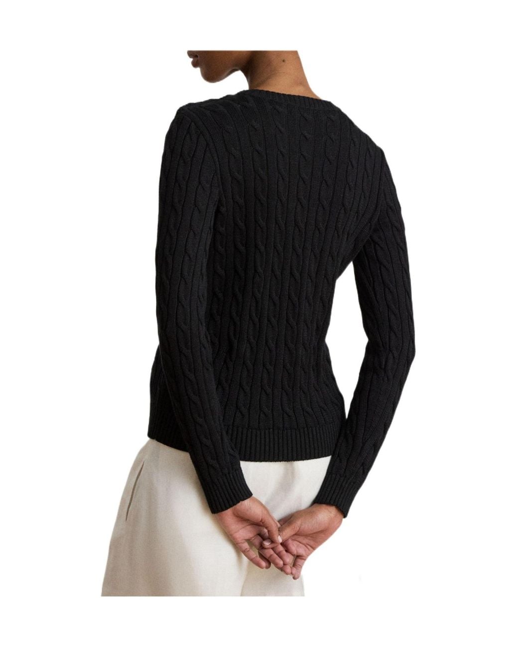 Ralph Lauren Black Cable Knit Jumper