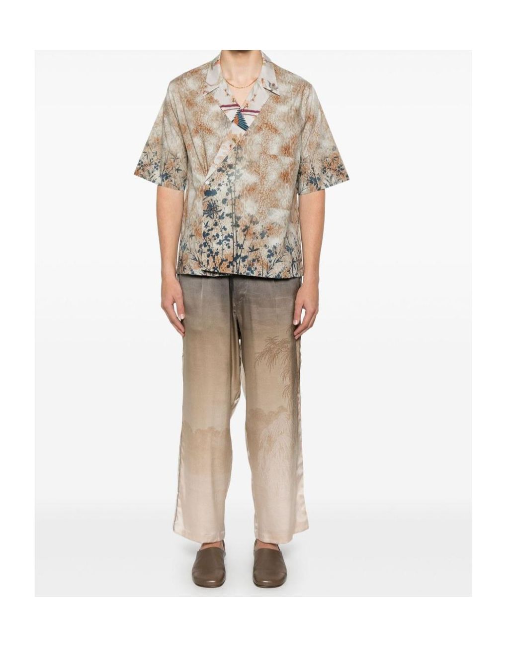 Pierre Louis Mascia Natural Drawstring Casual Pants