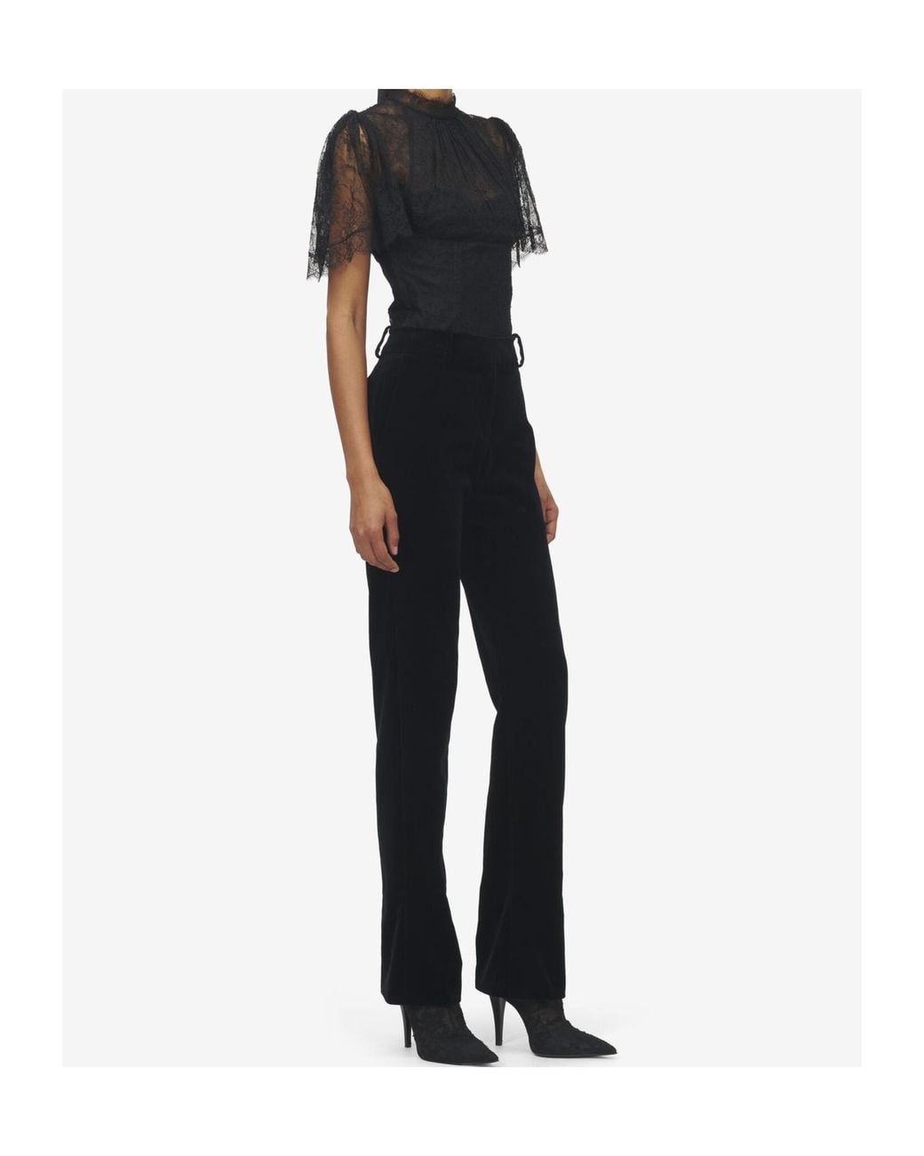McQueen Black Straight-Leg Tailored Trousers