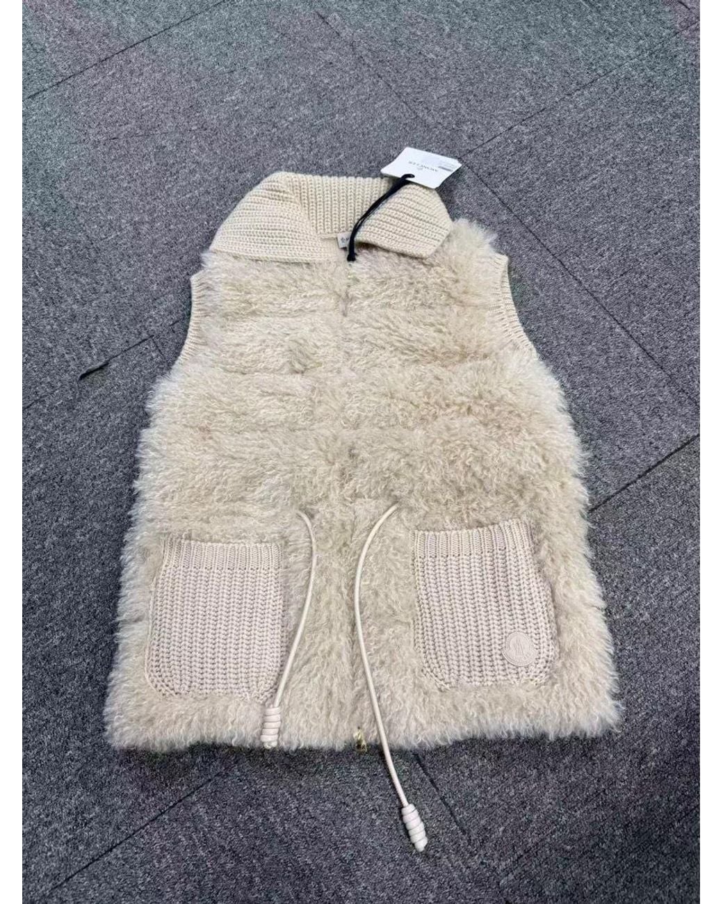 Moncler Natural Drawstring Zip-Up Padded Gilet