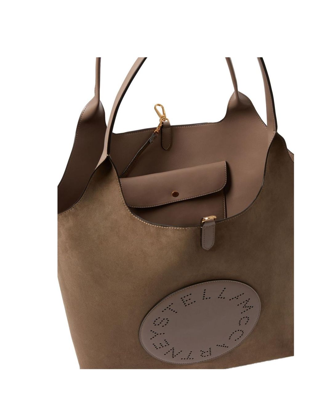 Stella McCartney Brown Logo Perforated Reversible Tote Bag