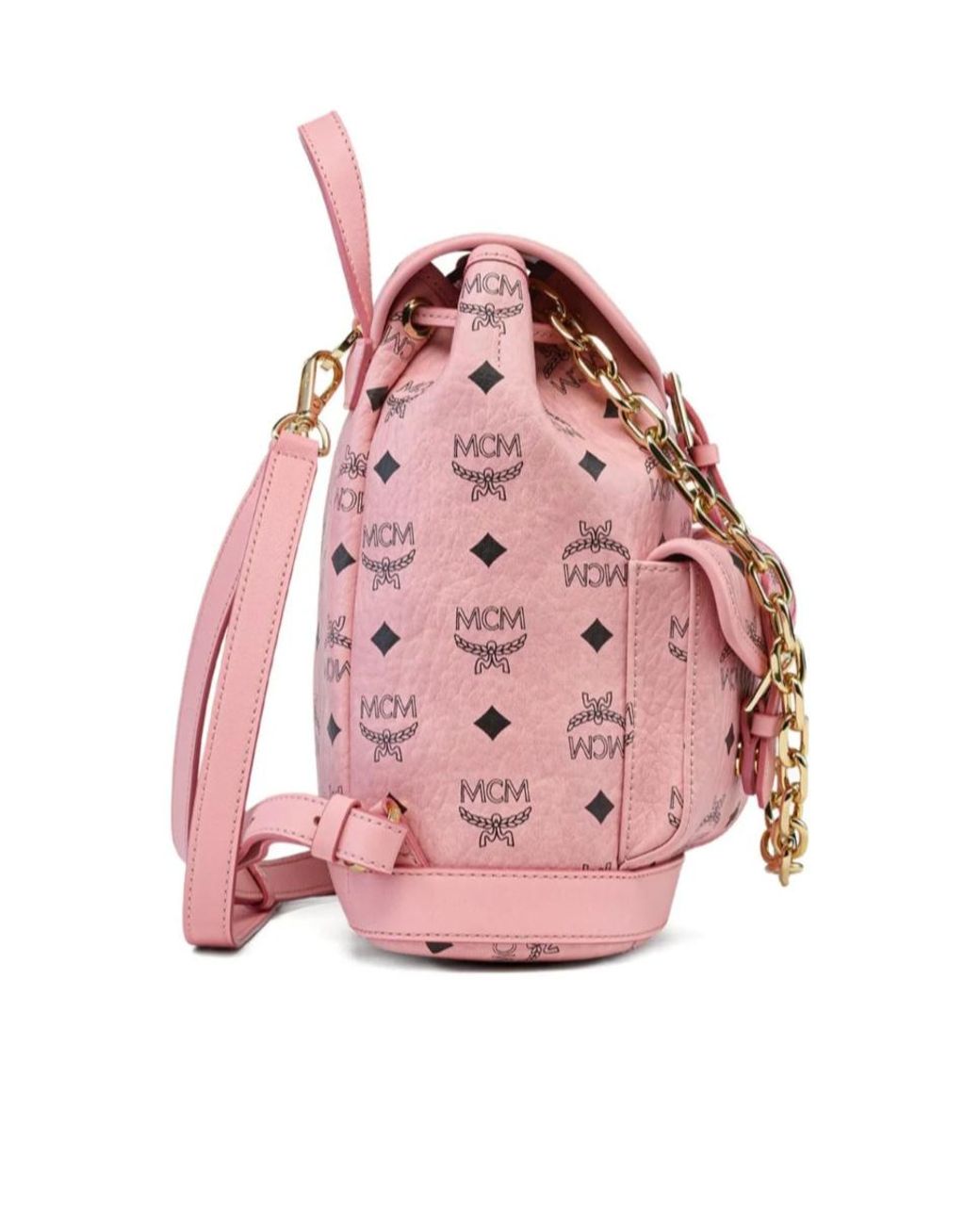 MCM Pink Aren Drawstring Mini Backpack