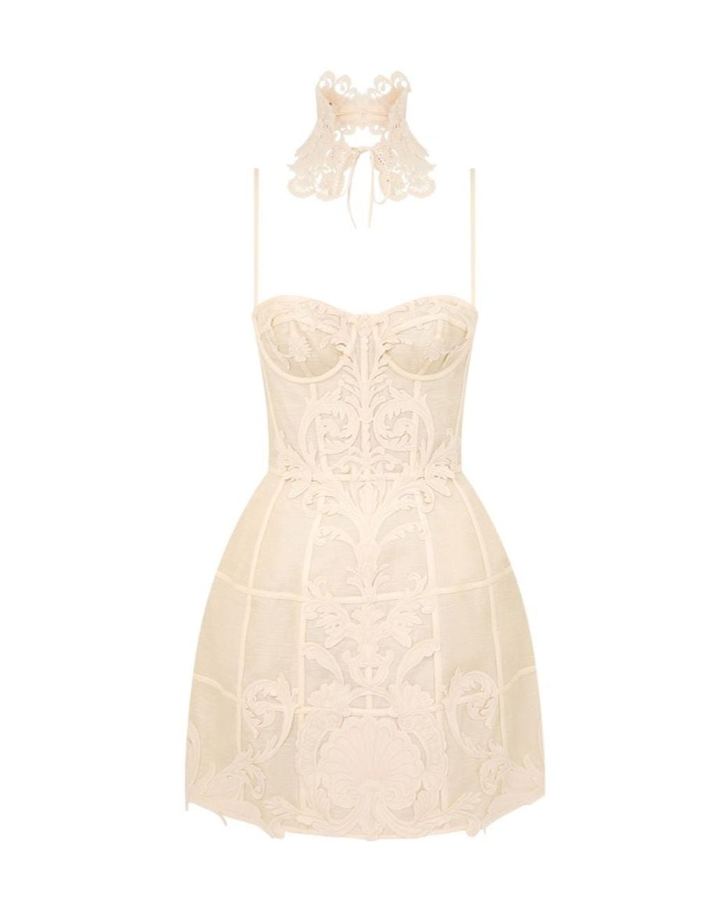Zimmermann White Rebellion Filigree Mini Dress