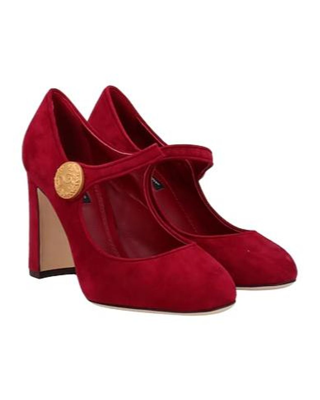 Dolce & Gabbana Red Roundtoe Mary Jane Flats