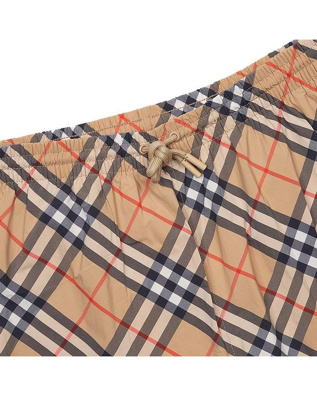 Burberry Multicolor Check Printed Drawstring Swim Shorts for men