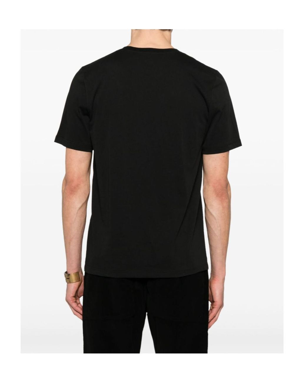 Saint Laurent Black Cassandre Crewneck T-Shirt for men