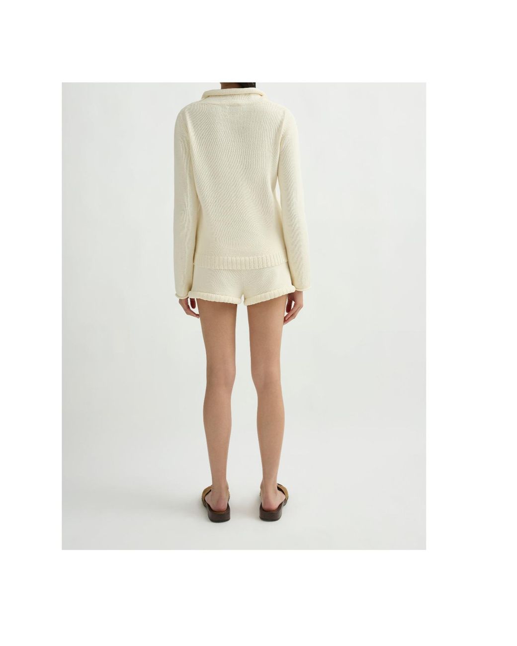 Posse White Teo Ribbed Turtleneck Knitted Sweater