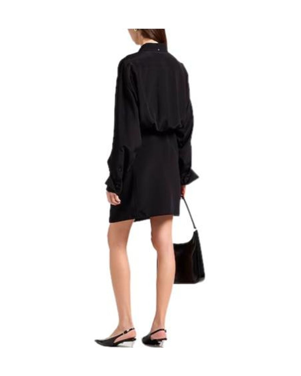 Sportmax Black Simple Shirt Dress